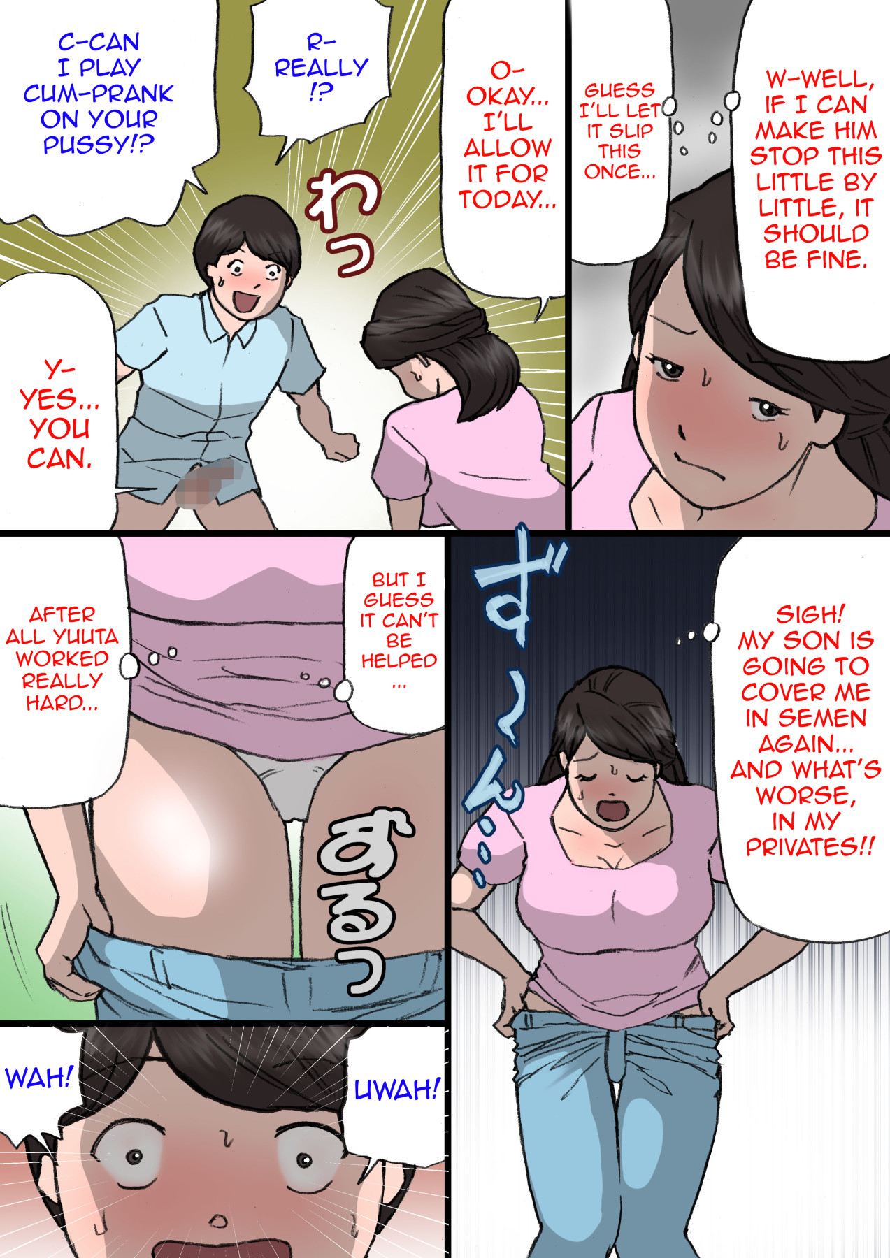 Hentai Manga Comic-Mom Can't Get Angry With Her Mischievous Son-Read-35